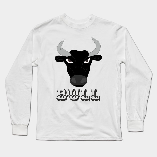 Black bull Long Sleeve T-Shirt by Alekvik